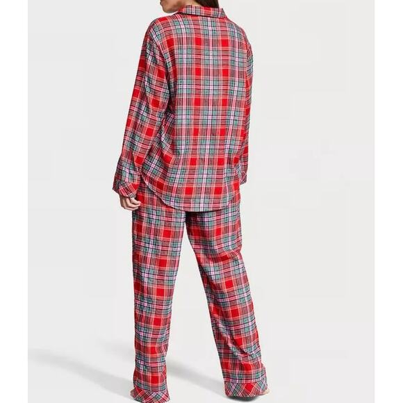 Victoria Secret Pajama Set XL Plaid Cotton Blend New NWT Long Sleeve Top Pants - Picture 4 of 16